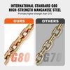 VEVOR G80 Transport Binder Chain, 5/16" x 14.2' Tow Chain with Clevis Grab Hooks, 4900 lbs Safe Working Load, Heavy Duty Trailer Logging Chain - 4 of 4