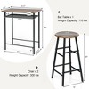 Costway 3 Pieces Bar Table Set Counter Height Dining Pub Table w/ 2 Stools - 2 of 4
