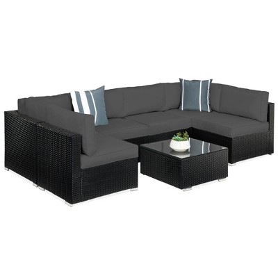 Best Choice Products 7-Piece Outdoor Modular Patio Conversation Furniture, Wicker Sectional Set