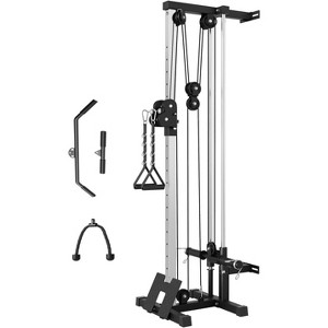 Coucheta Professional Wall Mount Cable Station, 400LB Capacity Dual Pulley Machine with 18 Positions, Commercial Grade LAT Pulldown&Crossover System - 1 of 1