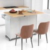 Rolling Mobile Kitchen Island Cart with Solid Wood Top, Drop Leaf Breakfast Bar, Storage Cabinet, Adjustable Shelves and 3 Drawers for Dining Room - 3 of 4