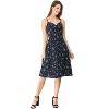 Allegra K Women's Floral Twist Front Knee Length Summer Adjustable Strap Sundresses - 3 of 4