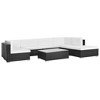 vidaXL Patio Sofa Set Set of 8 Black with Cream cushions - 2 of 4