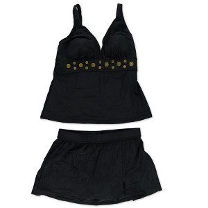 I.N.C International Concepts Womens Studded Ruched Skirtini 2 Piece Tankini, Black, 8 - 1 of 1