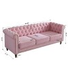 85''Modern Long Sofa,Velvet Couch,Upholstered Sofa With Arms And Golden Metal Legs,Luxury Comfy 3-Seater Couch,Living Room Sofa-Cuddlewood - 4 of 4
