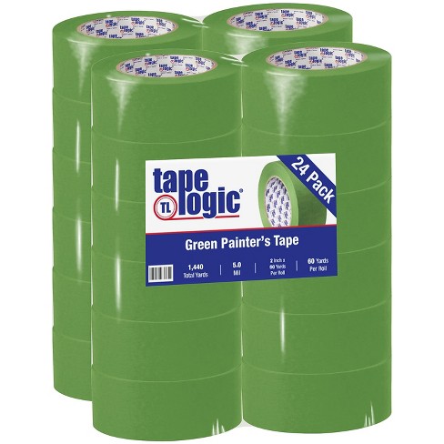 2 x 60 yds. Tape Logic 3200 Green Painter's Tape 24/Case T9373200
