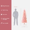 LuxenHome 6Ft Pink Pencil Artificial Tree with Warm White Lights and 8 Light Functions - 4 of 4