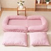 NicBex Modern Adjustable Lazy Sofa Chair, Comfy Trifold Sofa Bed for Bedroom, Living Room to Read, Watch TV, Pink - 2 of 4