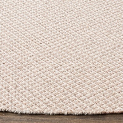 Coastal Charm Off-White Cotton 6' Round Hand-Woven Rug