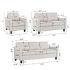 GDFStudio McLarnan Contemporary Fabric Tufted 3 Piece Living Room Sofa Set - 3 of 4