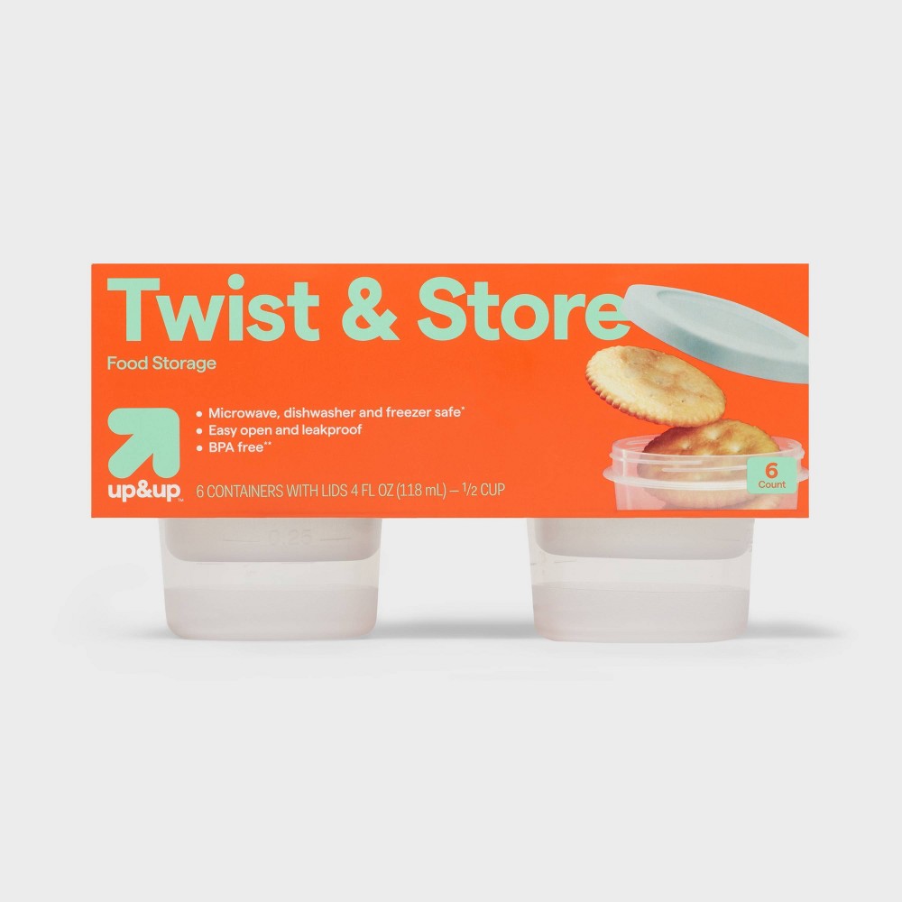 Photos - Food Container Twist & Store Round Food Storage Containers - 4 fl oz/6ct - up&up™