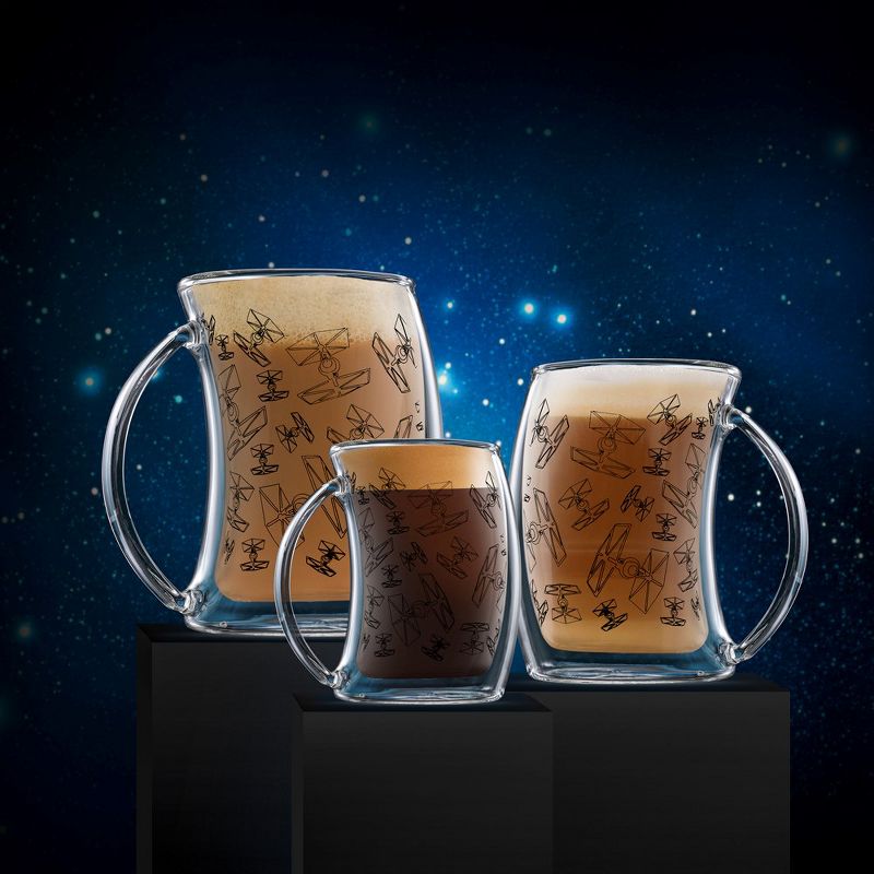 JoyJolt Star Wars TIE Fighter Double Wall Glass Mugs - Set of 2 - Insulated Glasses Espresso Cups - 5.4 oz, 5 of 6