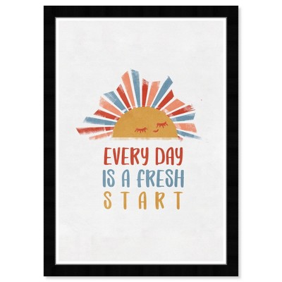 15" x 21" Fresh Start Typography and Quotes Framed Art Print - Wynwood Studio: Modern Decor, Digital Art