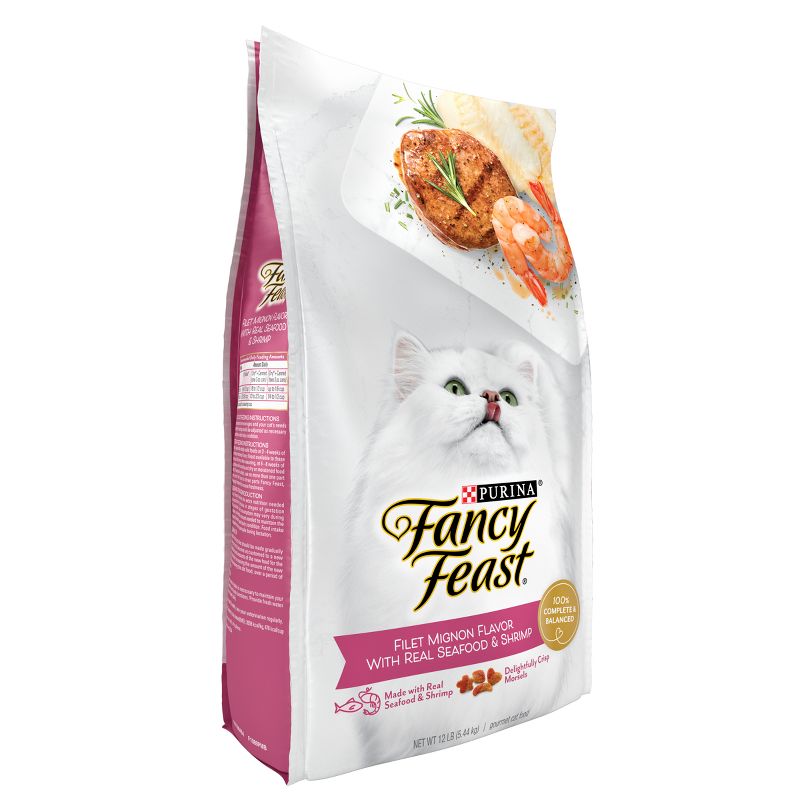Fancy Feast Gourmet Filet Mignon Beef and Real Seafood Flavor Dry Cat Food - 12lbs, 5 of 11