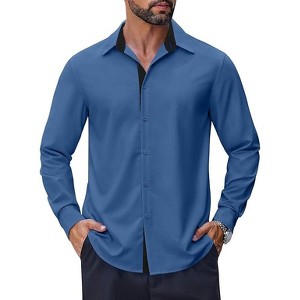 COOFANDY Men's Long Sleeve Wrinkle Free Dress Shirts Business Casual Button Down Shirt - 1 of 4