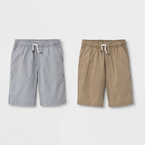 Boys' 2pk Pull-on Woven Shorts - Cat & Jack™ Light Khaki/gray Xxl Husky ...