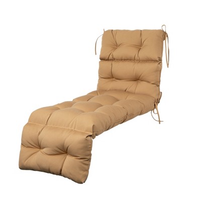ARTPLAN Outdoor Chasie Lounge Tufted Thick Cushion with Ties,Replacement Wicker Chair Cushion for Paito Fruniture,72x22x4inches