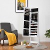 Costway Mirrored Jewelry Cabinet Organizer Storage Box White - 4 of 4