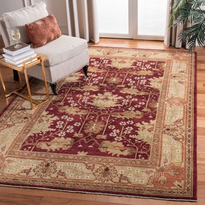 Hand-Knotted Red Wool Oriental 4' x 6' Area Rug