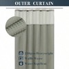 Waffle Weave Shower Curtain with Snap - in Liner Hooks Hotel Style Waterproof Washable Heavyweight Sage Green Mesh Top Window 71x72 - 2 of 4