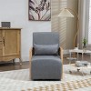 360° Swivel Accent Chair,Black Faux Leather Swivel Arm Chair Barrel Armchair With Pillow And Rattan Armrests Swivel Occasional Chair-Cuddlewood - 2 of 4