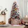 Costway Wooden Tree Collar Box Farmhouse Christmas Tree Skirt Cover 37 x 27 in Grey\Brown - 2 of 4