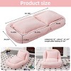 Cotton Filled Folding Floor Sofa Chair with Adjustable Backrest for Gaming and Meditation, Plush Teddy Fabric Lounge Seat-Baofuwish - 4 of 4