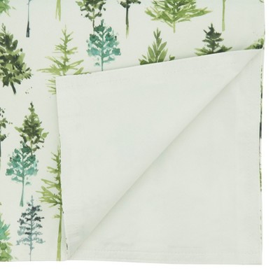 Green Forest Trees Design Polyester Table Runner