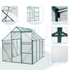 Gulches Green 6x8FT Walk in Polycarbonate Greenhouse Sliding Door Adjustable Roof Drainage Galvanized Base Outdoor Patio All Season - 2 of 4