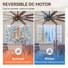 Airsurfer 60" Walnut Ceiling Fan with 10 Blades, Reversible Motor & Memory Function, Remote Control Included - 4 of 4
