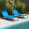 Outsunny Folding Chaise Lounge with 5-level Reclining Back, Outdoor Lounge Chair with Padded Seat - image 2 of 4