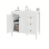 36 Inch Bathroom Vanity with Ceramic Sink Bathroom Storage Cabinet with 2 Doors & 3 Drawers & Doors - 2 of 4