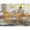HomeStock 5-Piece Rectangle Natural Oak Finish Solid Wood Top Dining Table with 4 Chairs - 2 of 4
