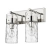 Fontaine 2-Bulb Glass Vanity Light - Dimmable, Damp Rated, Elegant Design for Bathroom - 3 of 4