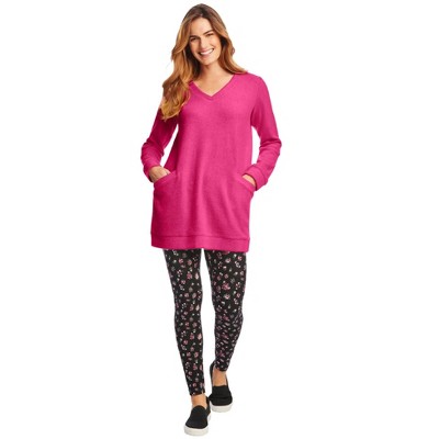 Woman Within Plus Size High Pile Fleece Sweatshirt Tunic