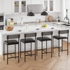 Bar Stools Set of 4, 37 Inch Barstools With Metal Legs PU Seats Chairs - 4 of 4