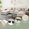 WestinTrends Augusta 128" Chenille Modular U-Shaped Sectional Couch and Chaise With USB/Type-C Ports and Side Pockets - 3 of 4