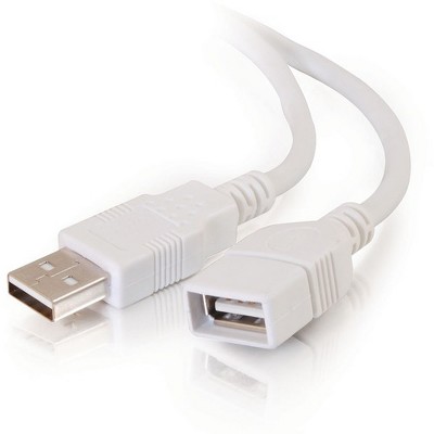 C2G 1m USB Extension Cable - USB 2.0 A to A White - M/F - 3ft - Extend the distance of your USB A/B cable