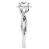 Pompeii3 1 1/5Ct TW Moissanite & Diamond Halo Crossover Engagement in Ring 10k Gold - 2 of 4