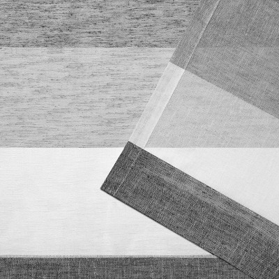 Ash Grey Striped Light-Filtering Rod Pocket Curtain Panels, 54x84