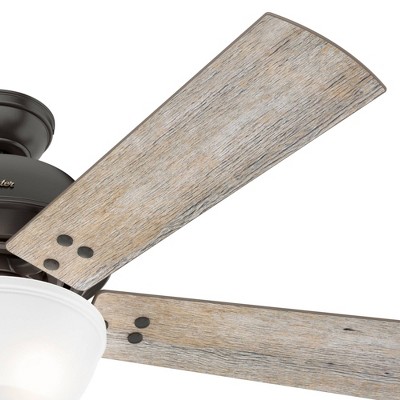 52" Bronze Reversible Blade Ceiling Fan with LED Light and Remote