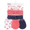 Hudson Baby Infant Girls Cotton Headband and Scratch Mitten 6pc Set, Cherries, 0-6 Months - 2 of 2