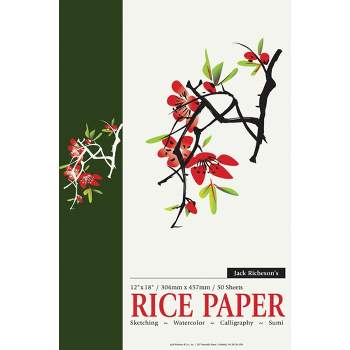 Jack Richeson Acid-Free Rice Paper Pad, 12 x 18 Inches, 50 Sheets