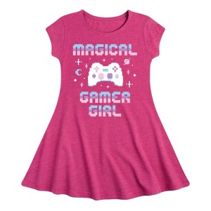 Girls' - Instant Message - Magical Gamer Girl Fit & Flair Cap Sleeve Dress - 1 of 3