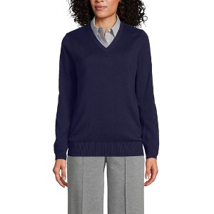 Lands' End Men's Cotton Modal V-neck Sweater - 1 of 4