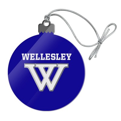 Wellesley College Primary Logo Acrylic Christmas Tree Holiday Ornament