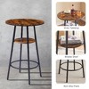 Lyngins Modern Bar Table & Stools Set, Round Bar Stool Set with Shelf, Upholstered Bar Stool with Backrest for Small Spaces - 3 of 4