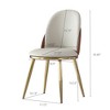 CAVINAS Modern PU Leather Dining Chairs Set of 2,Upholstered Kitchen Chairs with Gold Metal Legs,Beige Dining Room Chairs Set of 2 for Dining Table - 2 of 4