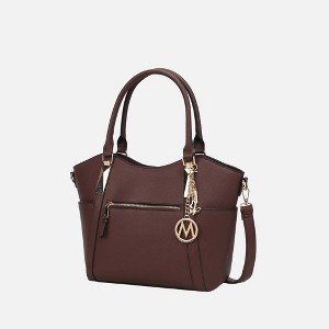 MKF Collection Janise Solid Vegan Leather Tote Bag Purse by Mia K- Chocolate - 1 of 4