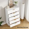 Fluted 5-Drawer Wood Dresser, Modern White Tall Dresser with Gold Handles, Bedroom, Living Room Storage Organizer for Hallway/Entryway - 4 of 4